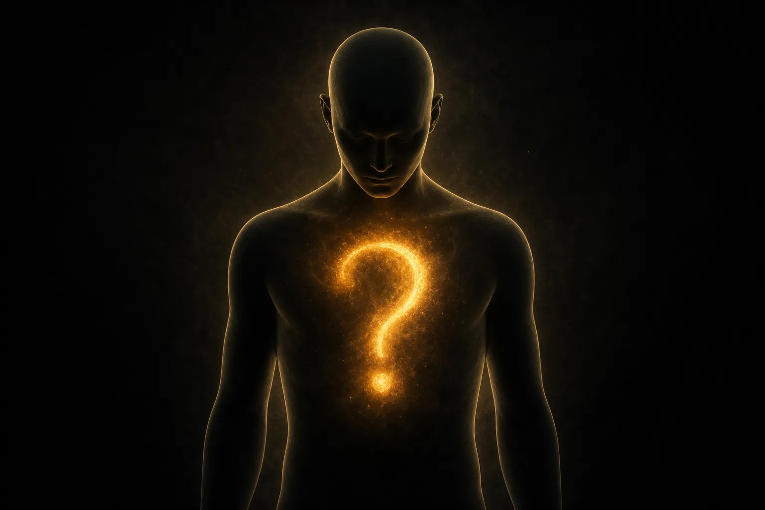 Silueta conceptual con un signo de interrogación