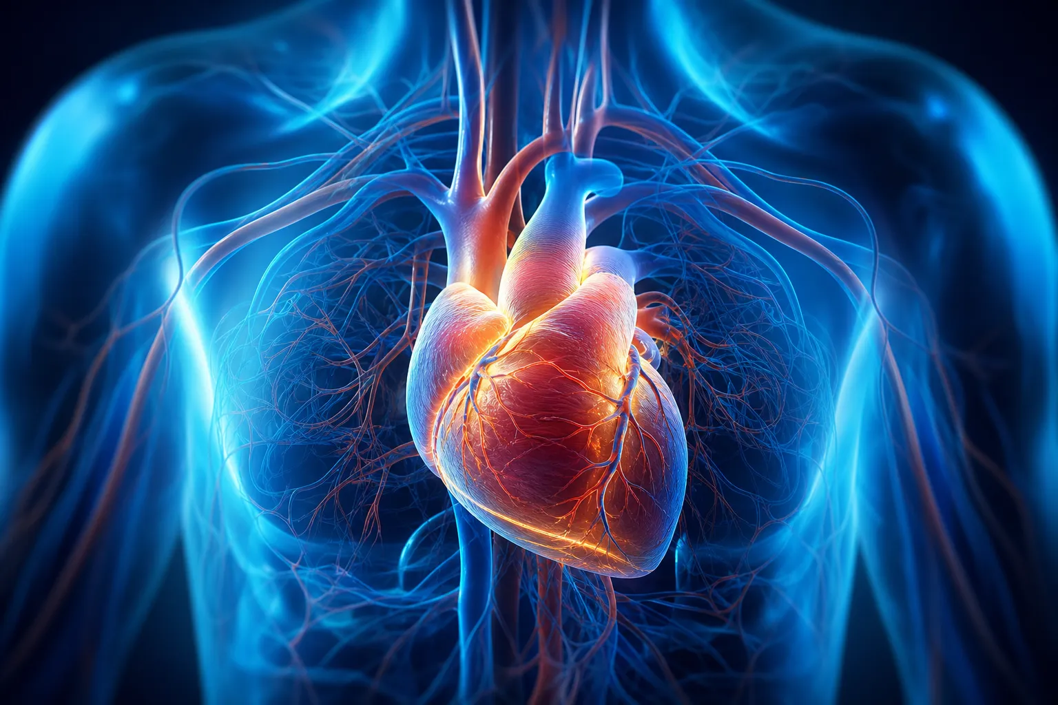 Ilustración médica del sistema cardiovascular