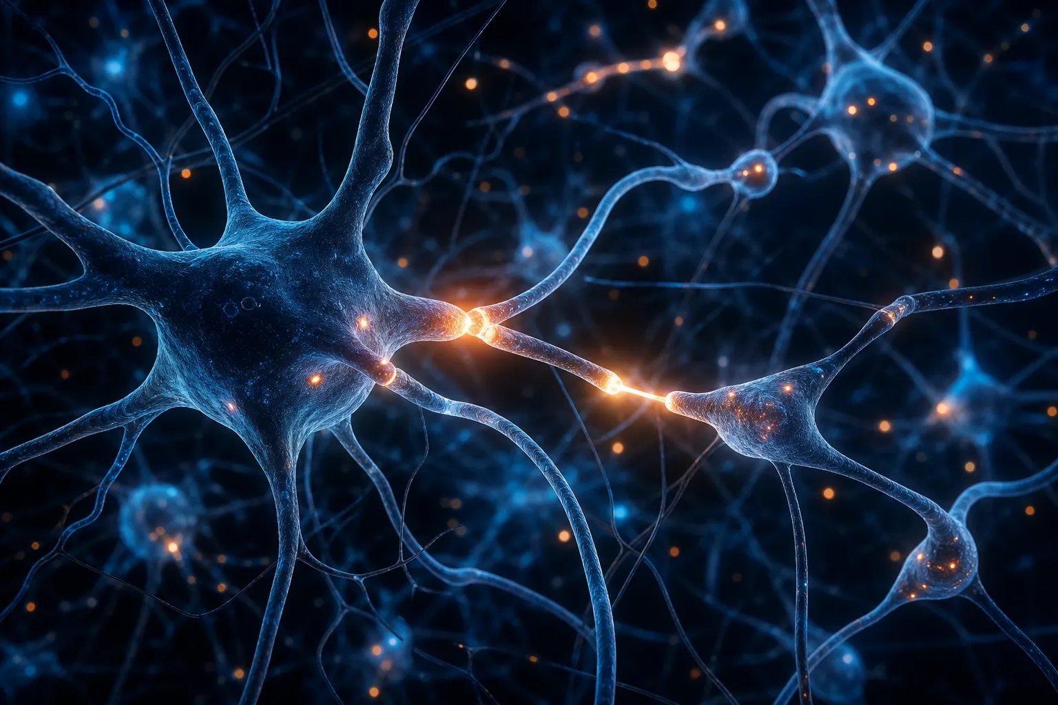 Nuevas conexiones sinápticas formándose entre neuronas